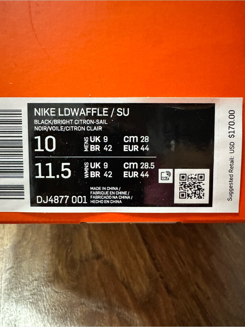 Nike LDWaffle / SU Box Label - Black & Bright Citron